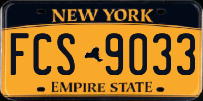 NY license plate FCS9033