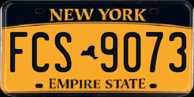NY license plate FCS9073