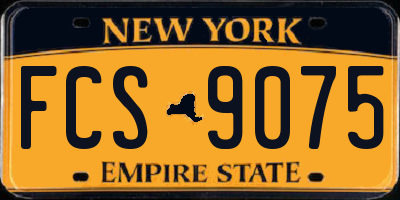 NY license plate FCS9075