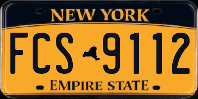NY license plate FCS9112