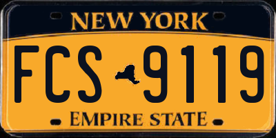 NY license plate FCS9119