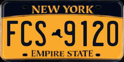 NY license plate FCS9120
