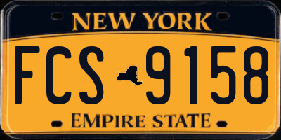 NY license plate FCS9158