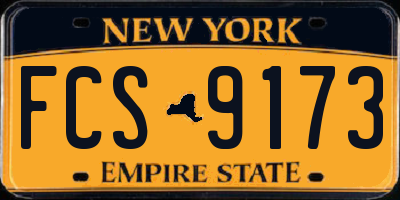 NY license plate FCS9173