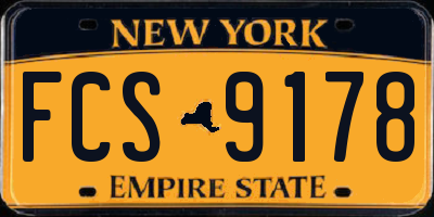 NY license plate FCS9178