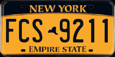 NY license plate FCS9211