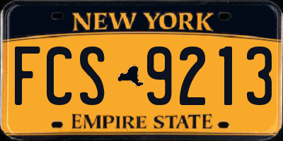 NY license plate FCS9213