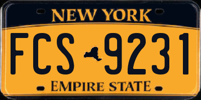 NY license plate FCS9231