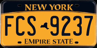 NY license plate FCS9237