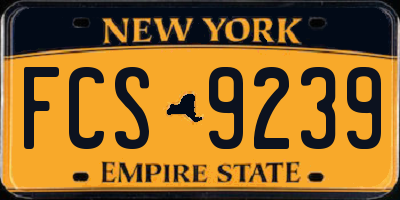 NY license plate FCS9239