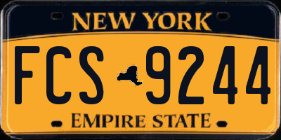 NY license plate FCS9244