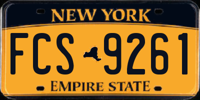 NY license plate FCS9261