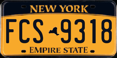 NY license plate FCS9318