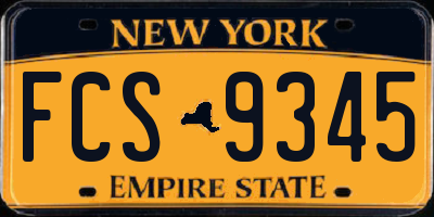 NY license plate FCS9345