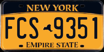 NY license plate FCS9351