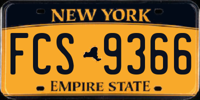 NY license plate FCS9366