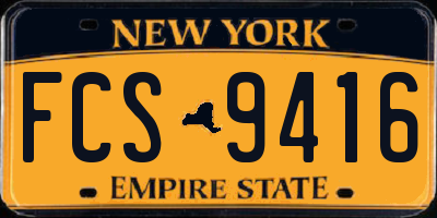 NY license plate FCS9416