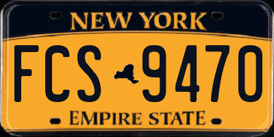 NY license plate FCS9470