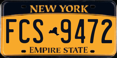 NY license plate FCS9472