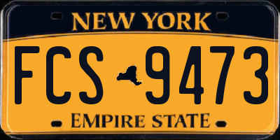 NY license plate FCS9473