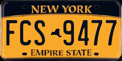 NY license plate FCS9477