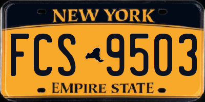 NY license plate FCS9503