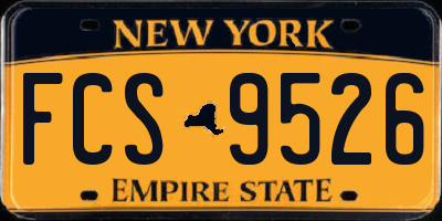 NY license plate FCS9526