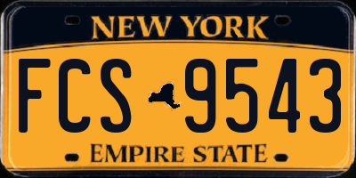 NY license plate FCS9543