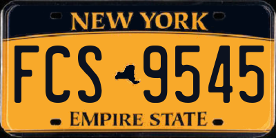 NY license plate FCS9545