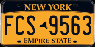 NY license plate FCS9563