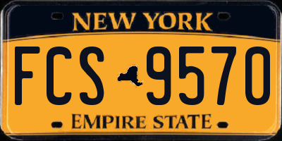 NY license plate FCS9570