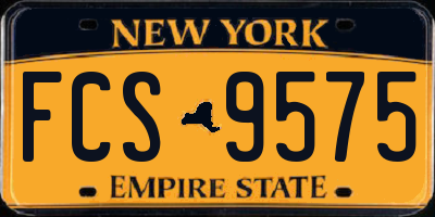 NY license plate FCS9575