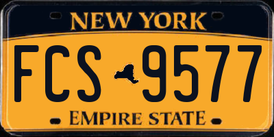 NY license plate FCS9577