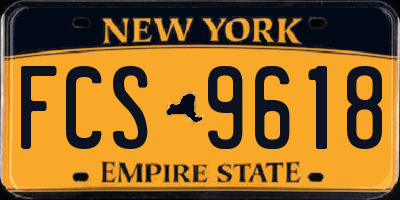 NY license plate FCS9618