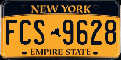 NY license plate FCS9628