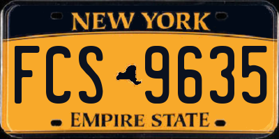 NY license plate FCS9635