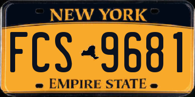 NY license plate FCS9681