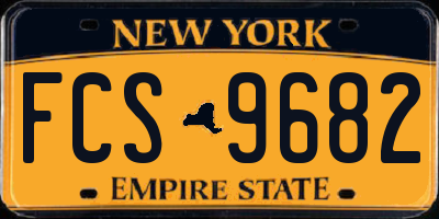 NY license plate FCS9682