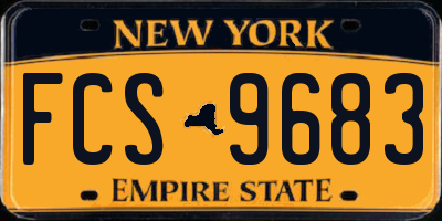 NY license plate FCS9683