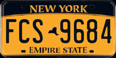NY license plate FCS9684