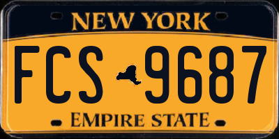 NY license plate FCS9687