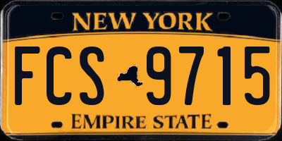 NY license plate FCS9715