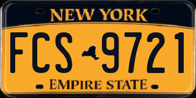 NY license plate FCS9721