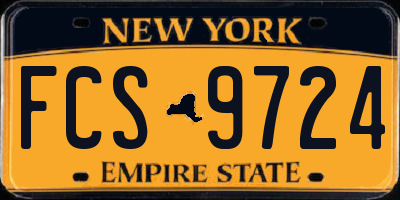 NY license plate FCS9724
