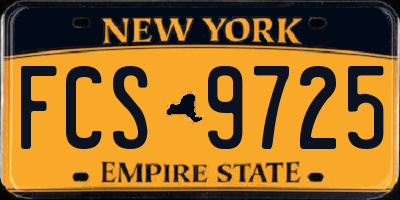 NY license plate FCS9725