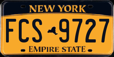NY license plate FCS9727