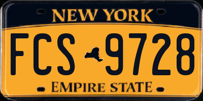 NY license plate FCS9728