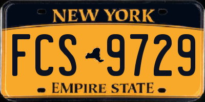 NY license plate FCS9729