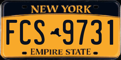 NY license plate FCS9731