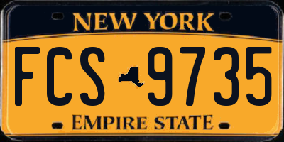 NY license plate FCS9735